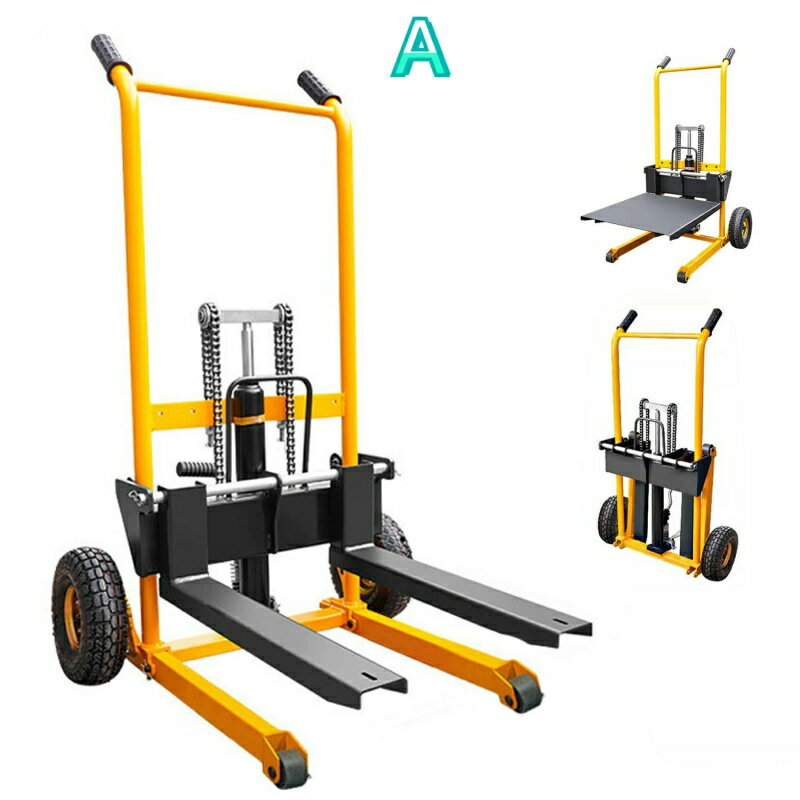 ハンドフォークリフト ハンドリフト 折りたたみ式 積載200kg 昇降80mm-920mm 脱着式プレート付き 油圧..