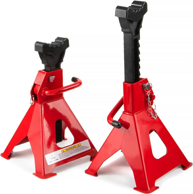 ジャッキスタンド 3T 高さ調整 最低位295mm/最高位430mm ラバーパッド付き スチール製 タイヤ交換 車用..