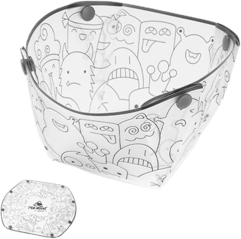 折りたたみプレート スナップ付き 耐熱 屋外 透明プレート 漫画 かわいい カップ コーヒーフィルター ..