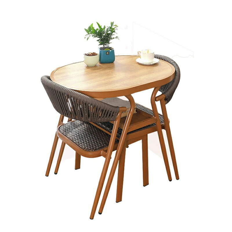 ラタン調コンパクトテーブル3点セットガーデンテーブル おしゃれ 軽量 収納 庭 公園 カフェ テーブルセット ラタン調 ガーデンファニチャー 店舗 アウトドアリビング 収納 家具 屋外家具テラス ガーデン ホテル カフェ D