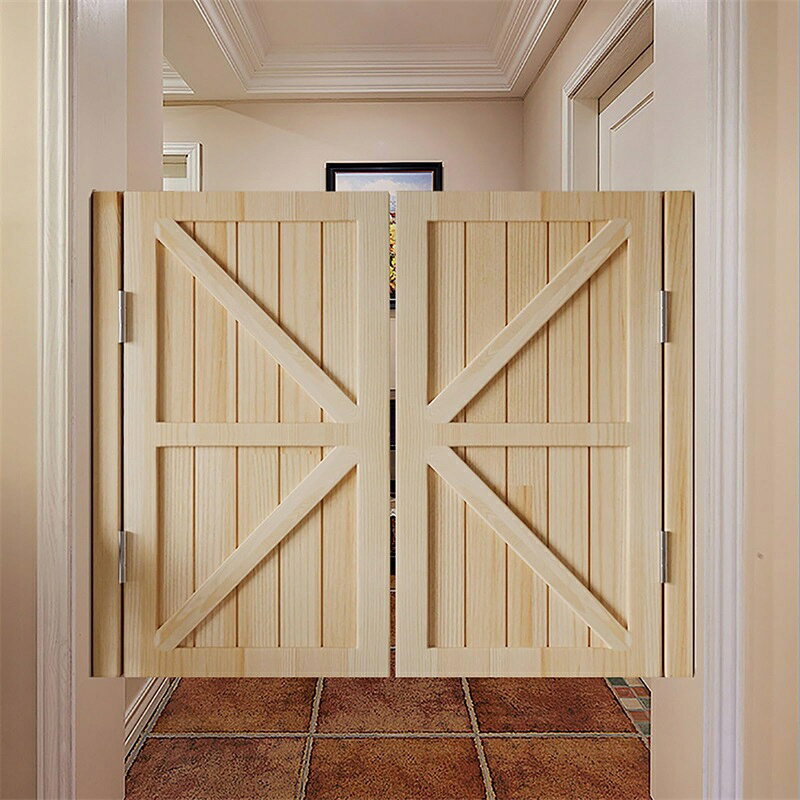スイングドア 180度回転 スイングドア 室内装飾 入場ゲート無垢材素材 自動閉鎖 内側と外側の二重開ヒ..