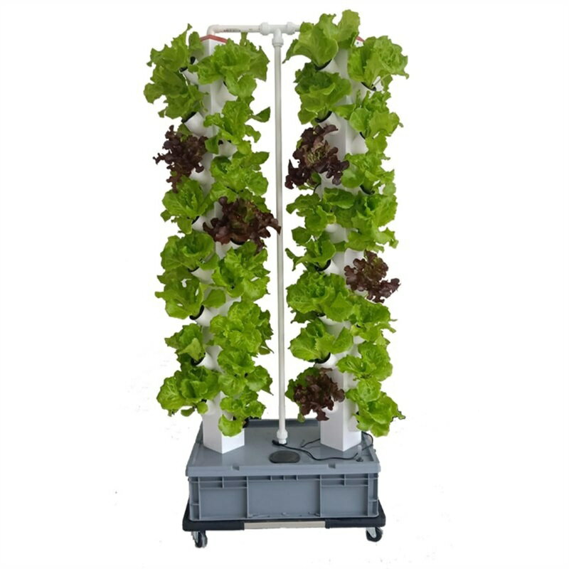 水耕栽培タワー 水耕栽培 屋外 屋内 垂直ガーデン ポンプと可動水タンク付きスマートガーデンキット ガ..