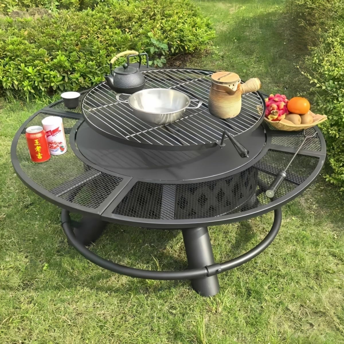 ファイヤーピット テーブル バーベキュー 大人数 耐熱性 自宅 庭 家庭用 囲炉裏 おしゃれ 焚き火台 BBQ家族5人〜10人ぐらい最適 楽しい 小さい グリル 焚火台 キャンプ用 大型 ステンレスグリル コンロセットアウトドア キャンプ
