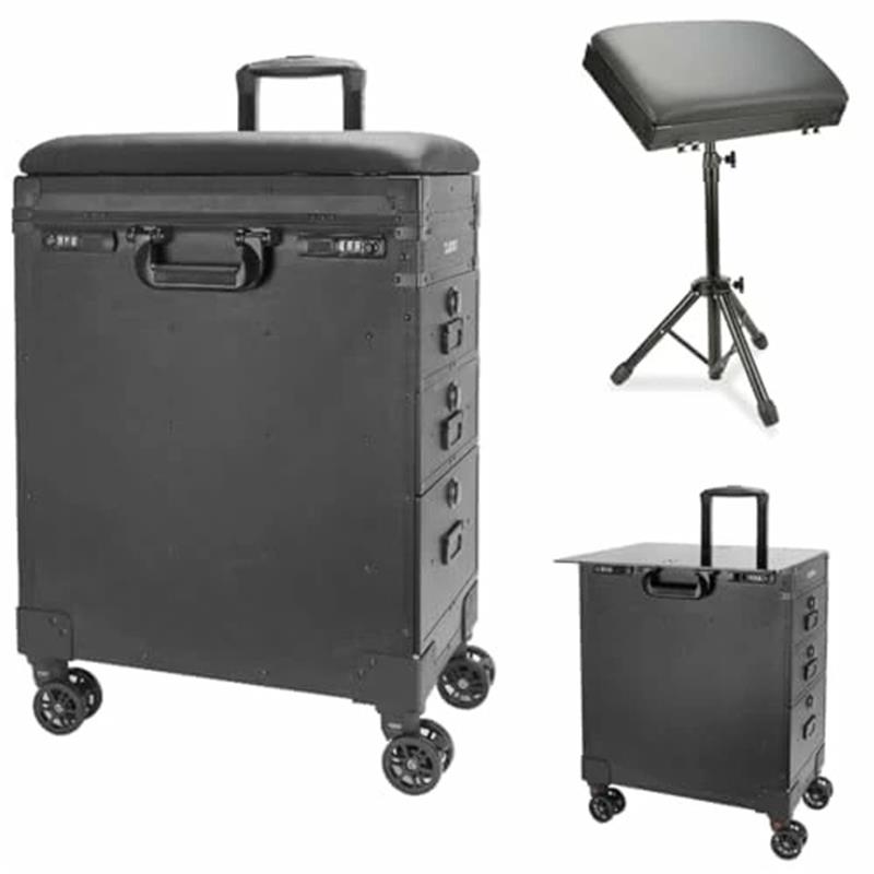 タトゥートロリーケース 3つの引き出しと3桁のロック付き タトゥーアームレストスタンド タトゥーワー..