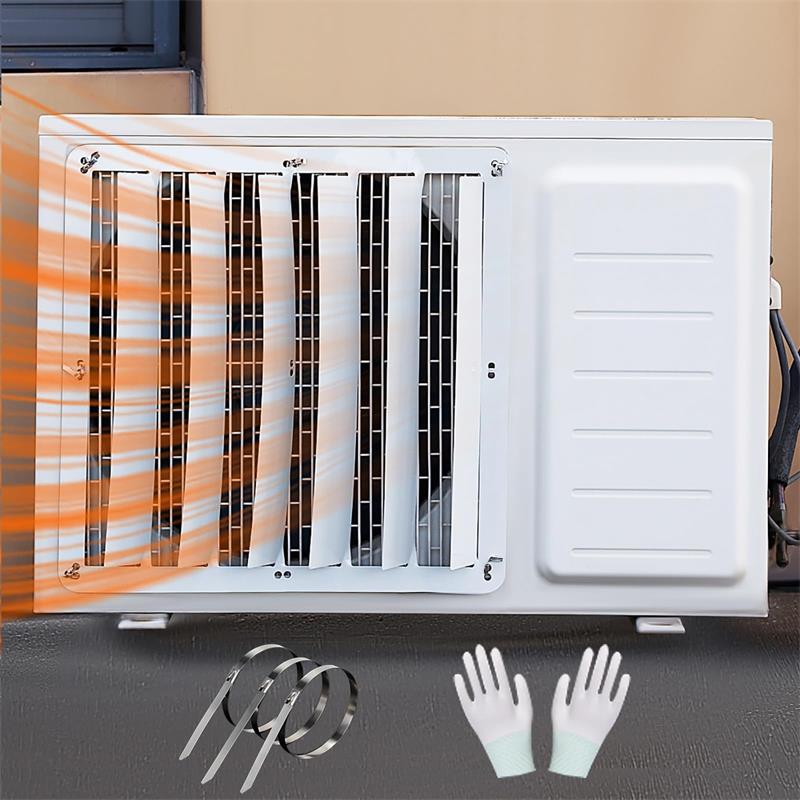 室外機用エアコンデフレクター、ACコンプレッサーバッフル風ガイドカバー、コンプレッサー保護フェンス..