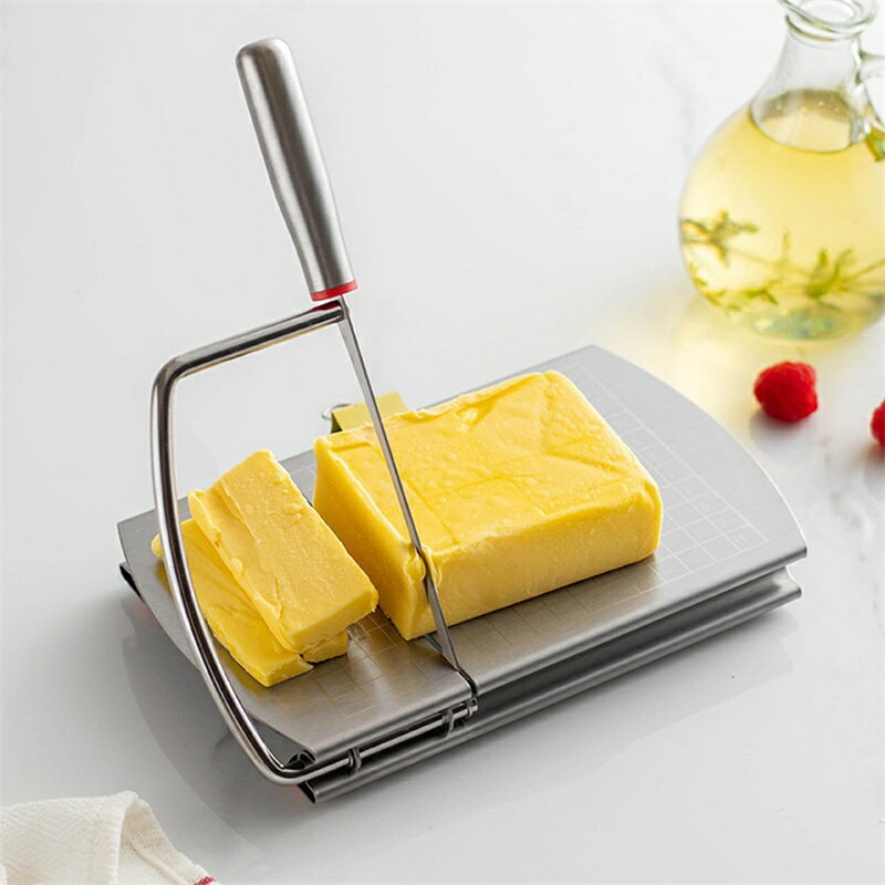 チーズスライサー 多機能 ポータブルスライスチーズカッター ステンレス製 バターカッター チーズハム..