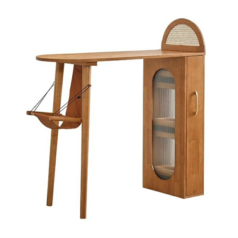 壁際のハイテーブル 収納機能付きカウンターテーブル 小さなスクリーン付きバーテーブル キッチンカウンターテーブル 自宅やカフェに最適