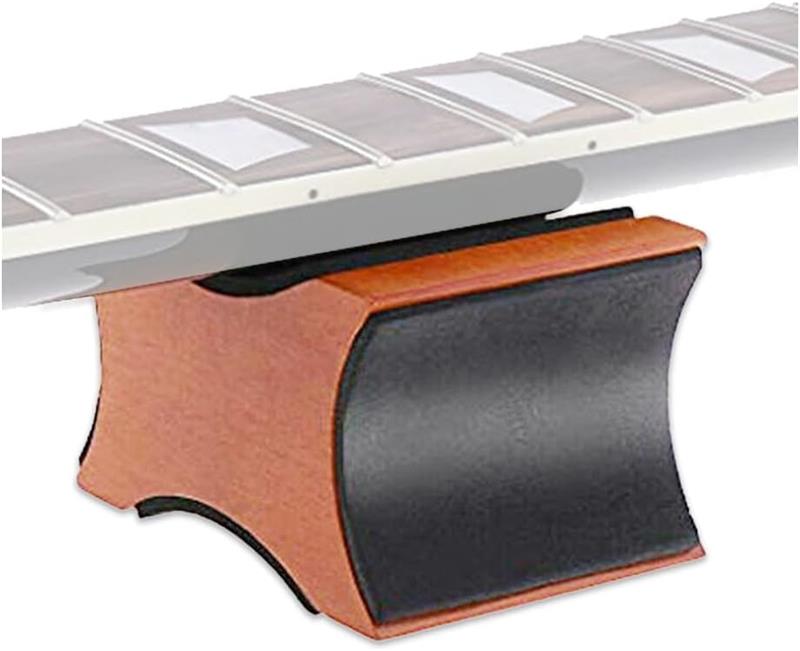 【弦交換やメンテナンスに！】縦置き/横置きの2つの高さで使い分けることができるギター ネックレストです。楽器が安定するので、弦の交換やメンテナンス/修理や弦高調整など、様々な作業を快適かつ効率的に行うことができます。 【おしゃれなデザイン！大切な楽器の保護に】ソフトパッドで強化されたネックサポートが、作業時にネックをしっかり安定&amp;保護します。弦交換、クリーニング、メンテナンス、セットアップ中に起こる引っかき傷や滑りを防ぎます。おしゃれなマホガニーデザインで、インテリアにも、友人のプレイヤーへのちょっとしたプレゼントにもおすすめです。 【様々な弦楽器に適応】H2つの高さおよび幅で設計されており、アコギやエレキなどのギターはもちろん、バイオリン、マンドリン、ベース、ウクレレ、バンジョーなど、ほとんどの弦楽器のネックに適用可能です。弦交換のスピードアップやメンテナンスの効率化にぜひお役立てください。 【商品内容】ギターネックレスト：1個　サイズ：9.5×6.1×6.3cm　素材：木製(マホガニー) ※縦置き・横置きどちらも使える2WAY仕様