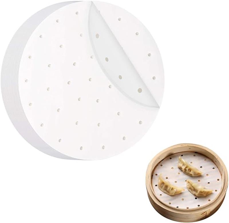 せいろ シート セイロ シート ペーパー 100枚入り 使い捨て 丸型 穴あき 中華セイロ用調理用紙 蒸し器..