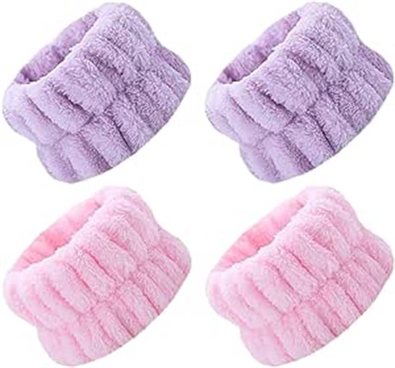 手首 タオル リストバンド ふわふわ ウォッシュバンド おしゃれ 手首 バンド 洗顔用 タオルリスト 伸縮性 2ペア入り 吸水性 速乾 柔らかい かわいい 袖濡れ防止 防水 汗対策用 汗止めバンド 吸水 多機能 子供 家事 男女兼用