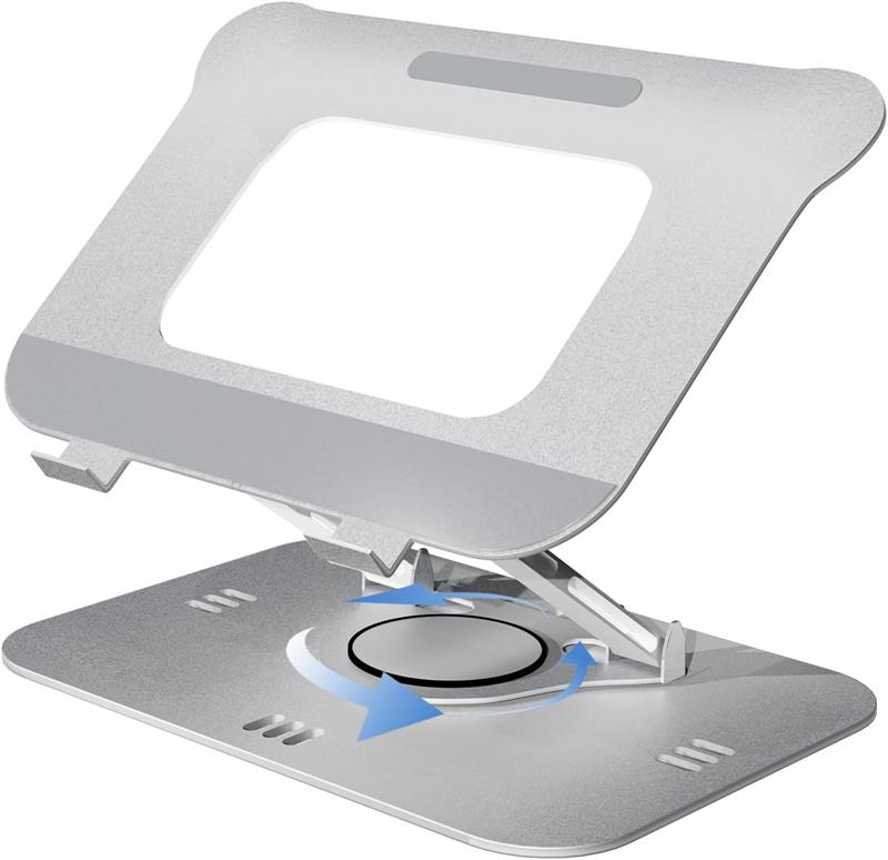 ノートパソコンスタンド 360回転式 ノートPCスタンド タブレットスタンド 教卓 角度/高さ無段階調節 人..