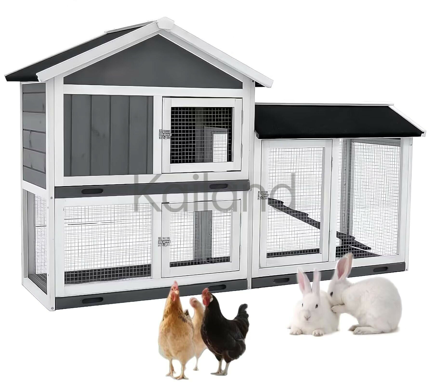 【商品名】鶏小屋 鶏用ケージ 木製 鶏舎 大型 2階建てのヘンハウス 155*54*94.3cm 6羽用 複数のドア付き 取り外し可能な底 水で洗える 屋外 耐候性 組み立て簡単 家庭用 飼育ケージ【価格】54272円【商品説明】【頑丈な構造】鶏舎はモミの木で作られ、屋根は耐候性設計を採用し、美しく耐久性があるだけでなく、風雨に効果的に抵抗し、雨がシームレスに浸入し、内部を乾燥して快適に保護します。柵は亜鉛メッキ鉄メッシュ構造を採用しており、耐久性があり錆びません。【思慮深いデザイン】鶏小屋はそれぞれ3ドアでデザインされています。良好な空気循環を確保し、ペットの健康を守ります。メッシュフェンスは家禽の換気に不可欠であり、家禽を外部の捕食者から保護します。ペットが遊んだり運動したりするためのチキンスタンドとはしごが中にあります。【広いスペース】屋外二層の設計で、広い空間を提供します。木製家禽ケージとしてだけでなく、小動物のアパートメントとしても使えます。鶏、ウサギ、アヒル、その他の小動物に非常に適しており、6羽の鶏を収容できます。【お掃除しやすい】ペットケージの底に取り外し可能な底部スライドトレイがあり、糞を捕まえて落とすことができ、掃除が簡単でくっつかず、衛生状態を保ち、便利で実用的です。商品の説明仕様：名前：鶏小屋/鶏舎/ペットケージ素材：木材 + 亜鉛メッキメッシュカラー：グレー商品の寸法：155長さ x【商品名】鶏小屋 鶏用ケージ 木製 鶏舎 大型 2階建てのヘンハウス 155*54*94.3cm 6羽用 複数のドア付き 取り外し可能な底 水で洗える 屋外 耐候性 組み立て簡単 家庭用 飼育ケージ【価格】54272円【商品説明】【頑丈な構造】鶏舎はモミの木で作られ、屋根は耐候性設計を採用し、美しく耐久性があるだけでなく、風雨に効果的に抵抗し、雨がシームレスに浸入し、内部を乾燥して快適に保護します。柵は亜鉛メッキ鉄メッシュ構造を採用しており、耐久性があり錆びません。【思慮深いデザイン】鶏小屋はそれぞれ3ドアでデザインされています。良好な空気循環を確保し、ペットの健康を守ります。メッシュフェンスは家禽の換気に不可欠であり、家禽を外部の捕食者から保護します。ペットが遊んだり運動したりするためのチキンスタンドとはしごが中にあります。【広いスペース】屋外二層の設計で、広い空間を提供します。木製家禽ケージとしてだけでなく、小動物のアパートメントとしても使えます。鶏、ウサギ、アヒル、その他の小動物に非常に適しており、6羽の鶏を収容できます。【お掃除しやすい】ペットケージの底に取り外し可能な底部スライドトレイがあり、糞を捕まえて落とすことができ、掃除が簡単でくっつかず、衛生状態を保ち、便利で実用的です。商品の説明仕様：名前：鶏小屋/鶏舎/ペットケージ素材：木材 + 亜鉛メッキメッシュカラー：グレー商品の寸法：155長さ x