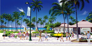 ○o。ハワイアン キャンバスパネル絵 (Hawaii Of Hawaii) 30x60x1.8cm ハワイアン雑貨 ハワイアンインテリア 壁掛け ワイキキビーチ オアフ ホノルル ハワイ風景 ハワイ景色 お土産 絵画。o○