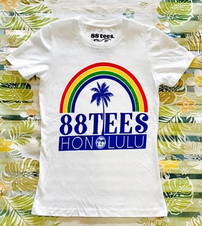 ハワイアンブランド88TEES*レディース半袖Tシャツ*S*M*L ハワイ人気ブランド*YAYA ! o○ ○o。 ホワイト 【エイティーエイトティーズ】 88ティーズ。 【新作入荷!!】 大人気!