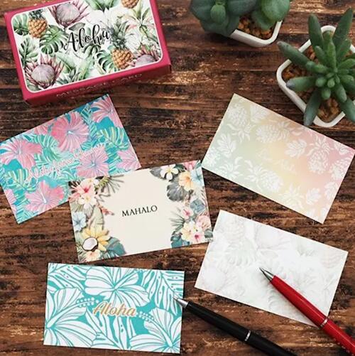 ○o。ハワイアン ミニメッセージカード 100枚セット メモ メモパッド 文房具 ハワイお土産 ハイビスカス ハワイアン 可愛い 小学生 instagram 映...