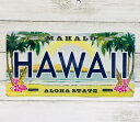 ○o。ハワイ限定 ハワイアン ナンバープレート インテリア雑貨【HAWAII】数量限定品 ハワイ雑貨 ハワイアンインテリア ハイビスカス プレート ハワイ ライセンス アルミ ハワイ雑貨 お土産 直輸入 車 ハワイ ヤシの木 。o○