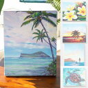 ○o。ハワイアン HAWAII 現地アーティスト パトリック・チン ク デザイン 絵画【27.3×22cm】 アートボード ダイヤモンドヘッド ヤシの木【ハワイアン雑貨】【ハワイアンインテリア】ハワイ雑貨 ハワイインテリア 亀 プルメリア ホヌ サーフィン。o○