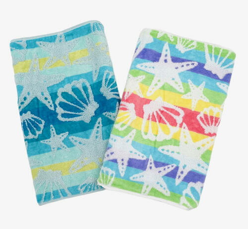 ○o。ハワイアン グラデーション シェル フェイスタオル 綿100% 34×83cm ハワイアンインテリア 出産祝い 結婚祝い プレゼント 西海岸 海 マリン スターフィッシュ ハワイ プレゼント お土産 景品 フラダンス。o○