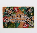 ○o。ハワイアン 屋外 玄関マット ALOHA ホヌ インテリア 屋外コイヤーマット 縦45cm横65cm 雑貨 ハワイ インテリア ハワイアン ハイビスカス モンステラ ココナッツマット 亀ハワイアン雑貨 ALOHA 外 玄関。o○