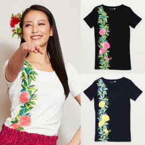 ○o。【Maunaloa】ハワイアン レフア マイレレイ 半袖丈　Tシャツ フラダンス衣装 フラガール 綿100％!!パウスカートに合います フラダンス フラ マウナロア プレゼント 母の日。o○