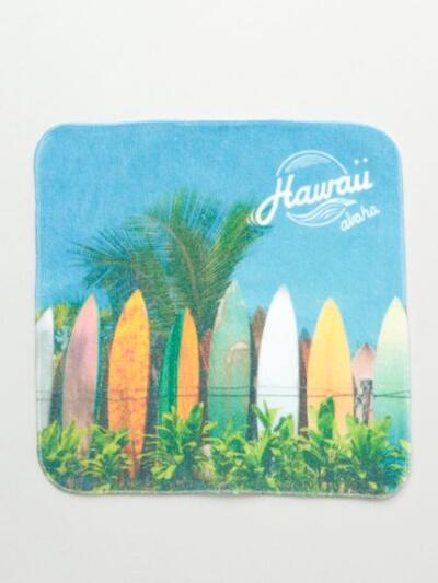 ○o。ハワイアン SURF BOARD ハンドタオル タオル 綿100% 25×25cm ハワイアンインテリア 出産祝い 結婚祝い プレゼント 西海岸 サーフボード ハワイ雑貨 お土産 粗品 。o○