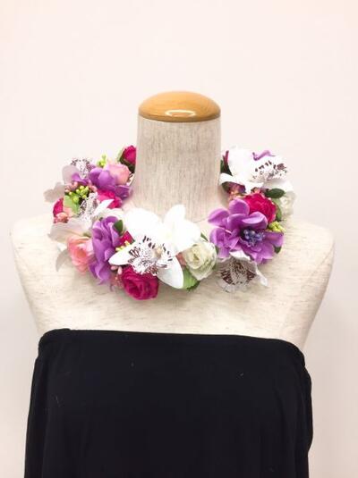 ○o。【Maunaloa】ハワイアン 2WAYの新定番レイ&ポー アウリイブロッサム ハク ヘッド フラダンス ハワイ雑貨 ハワイアン雑貨 ハワイアンインテリア フラダンス フラ小物 マウナロア ハワイアン雑貨 ハワイアンインテリア レイ 頭o○