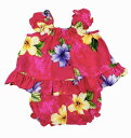 ○o。ハワイ直輸入!!ハワイアン アロハ ベビードレス KEIKI(子供)用 ケイキ アロハ ベビー BABY ハワイ プレゼント 女児 女の子 上下セット ロンパース セットアップ 出産祝い 正装 結婚式 夏祭り 南国 沖縄 バリ 誕生日 70*80*90*95*100*。o○