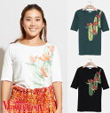 ○o。【Maunaloa】ハワイアン ホウパラダイズTシャツ(5分袖) バードオブパラダイス ストレッチ 5分袖丈 Tシャツ フラダンス衣装 フラガール 綿10...