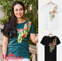 ○o。【Maunaloa】ハワイアン ホウパラダイズ 半袖シャツ Tシャツ バードオブパラダイス ストレッチ Tシャツ フラダンス衣装 フラガール 綿100% ...