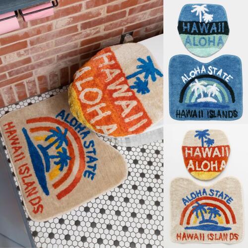 ○o。新作 ハワイアン ヤシの木 パームツリー トイレセット 洗浄 普通用 ウォッシュレット用 トイレカバー&マットセット ハワイアン雑貨 ハワイアンインテリア...