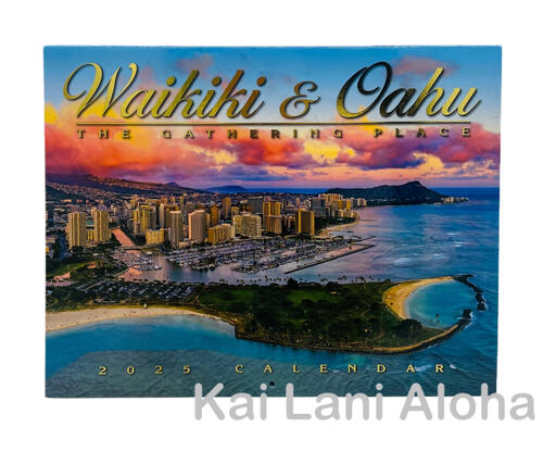 ○o。【ABC限定】2025年 ハワイアン カレンダー【Waikiki＆Oahu】ハワイ直輸入 ハワイ雑貨 ダイヤモンドヘッド ヤシの…