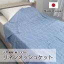 在庫限り 日本製 麻メッシュケット リネン100% シングル 140×200cm オールシーズン使えるガーゼケット 上質な天然素材 冷え取り 洗濯機OK 肌掛け...