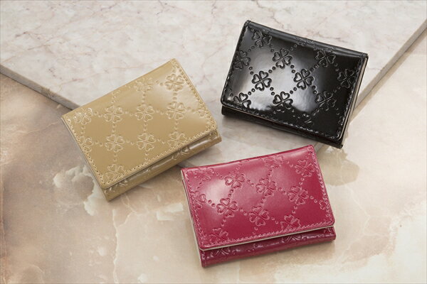 おしゃれnaクローバー牛革コンパク�