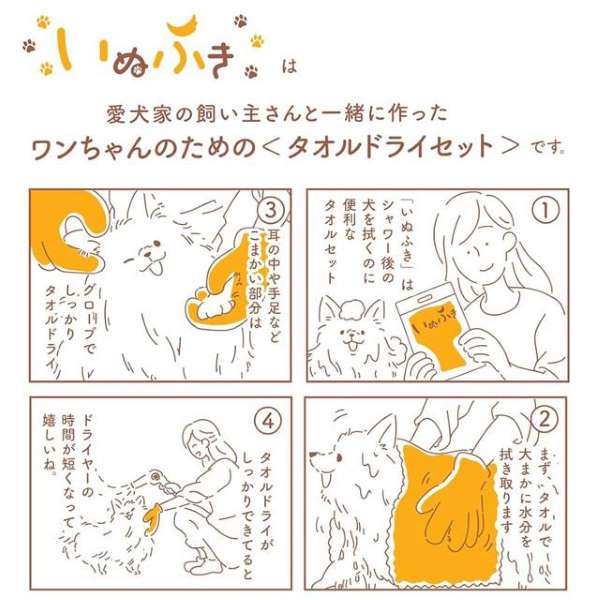 ≪値下げしました！≫タオル　「いぬふき」　ワンちゃんのためのタオルドライセット...