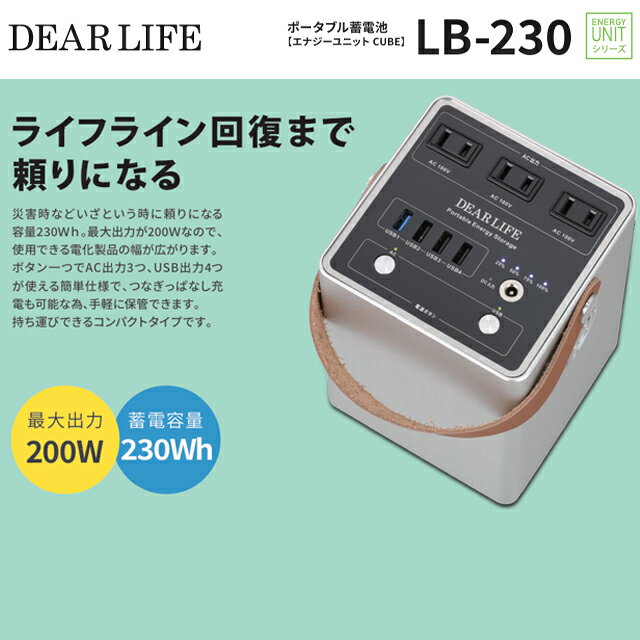 DEAR LIFE ディアライフ ライフライン回復まで頼りになるポータブル蓄電池 ENERGY ...