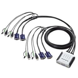 エレコム ケーブル一体型切替器(USB) KVM-KU4