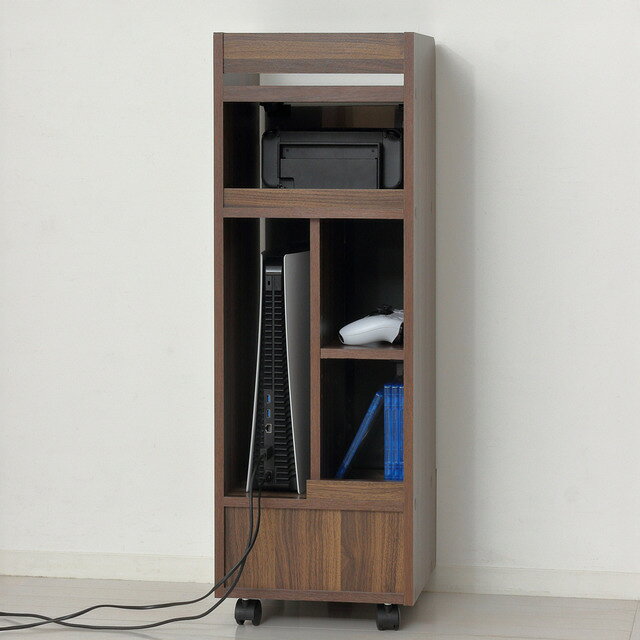 ゲーム機収納ラック キャスター付き 組立品 幅32×奥行33.5×高さ96.5cm クロシオ【ゲーム機 収納 棚】 kaimono-10053383 ワザあり買い物大事典 サンプル画像3
