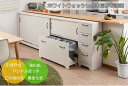 2分別ダストボックス付きカウンター80幅 ホワイト色 【メーカー直送品・代引き不可】
