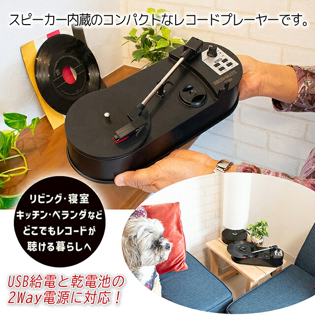 【即日発送】クマザキエイム どこでもレコードプレーヤー レコメイト USBメモリ microSDカードにデジタル録音可能【レコード プレーヤー ベルト】 kaimonoshop-10000484 ワザあり買い物大百科 サンプル画像3