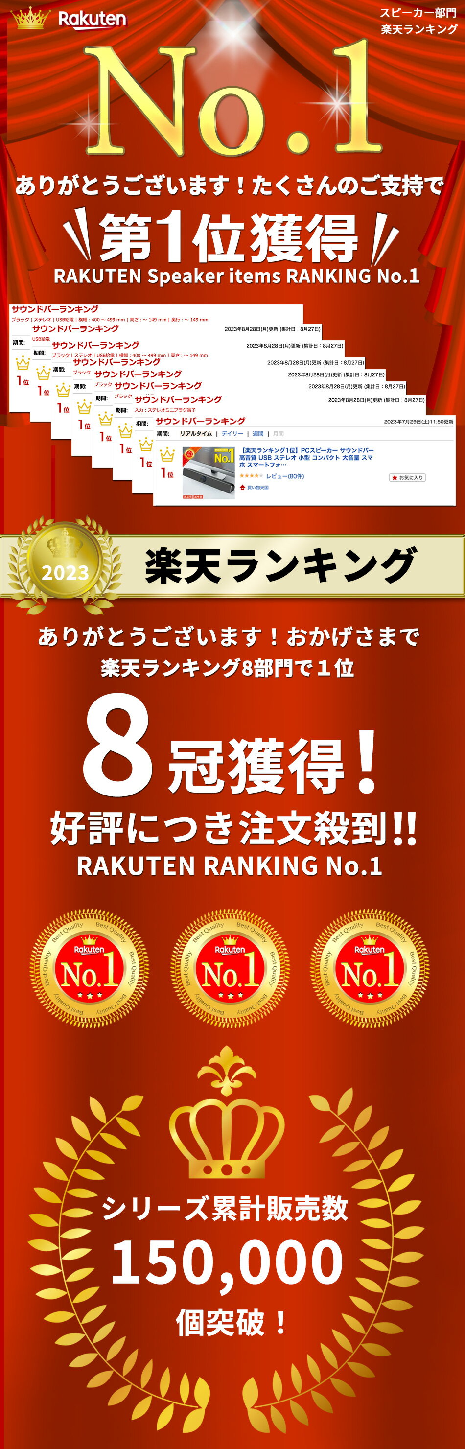 【楽天ランキング1位】PCスピーカー サウンドバー 高音質 USB ステレオ 小型 コンパクト 大音量 スマホ スマートフォン パソコン オシャレ 高出力 usb 3.5mmステレオミニジャック おしゃれ 重低音 テレビ eスポーツ ゲーム iPhone 2.0ch PC 有線 接続 ブラック 送料無料 2