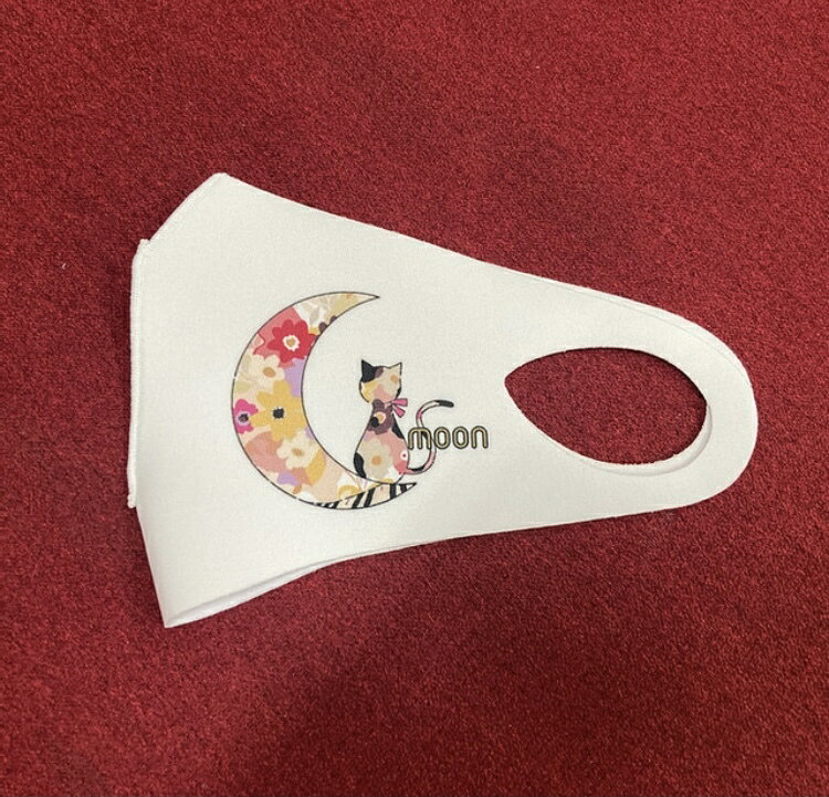 Rakuten - オリジナルマスク ライブハウス c-moon オリジナル マスク コロナ対策 猫 月 花柄 かわいい 男女兼用