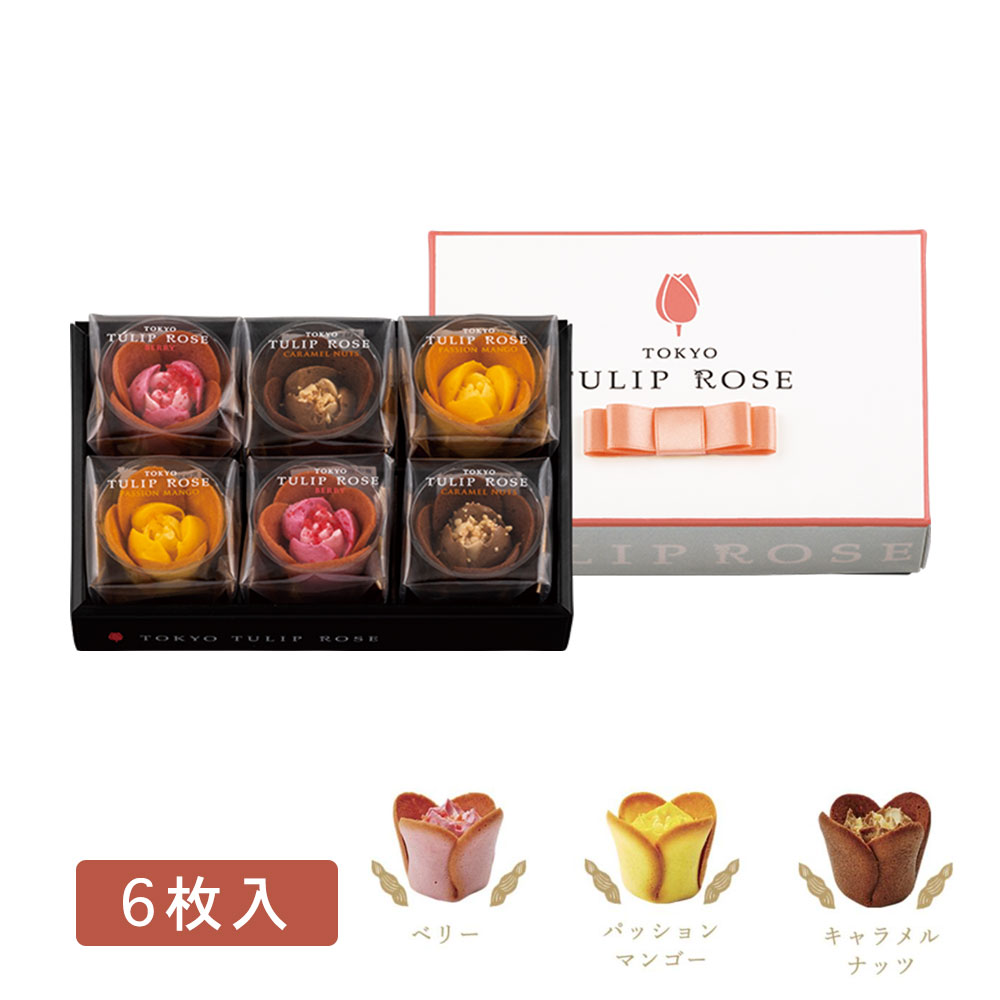 TOKYOチューリップローズ クッキー（1000円程度） 東京チューリップローズ 6個入 TOKYO TULIP ROSE お中元　夏ギフト　東京お土産 ギフト　プレゼント　お土産　贈り物　おしゃれ　 お返し スイーツ お菓子　 プチギフト 銘菓　 送料無料