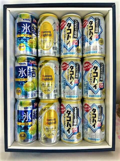 今人気のこだわり酒場タコハイ＆ハイボールと氷結ウメの豪華セットを是非、父の日に贈ってみませんか？ 写真のように、専用の豪華ギフト箱にお入れし、父の日用の包装をさせていただきます。 ※箱代・ラッピング代込みの価格です。 お酒は ■タコハイ350mlx6、ハイボール350mlx3本、氷結ウメ350mlx3本の豪華なセットです。 こんな華やかなギフトをぜひどうぞ♪ 父の日に感謝を込めて・・・・・♪