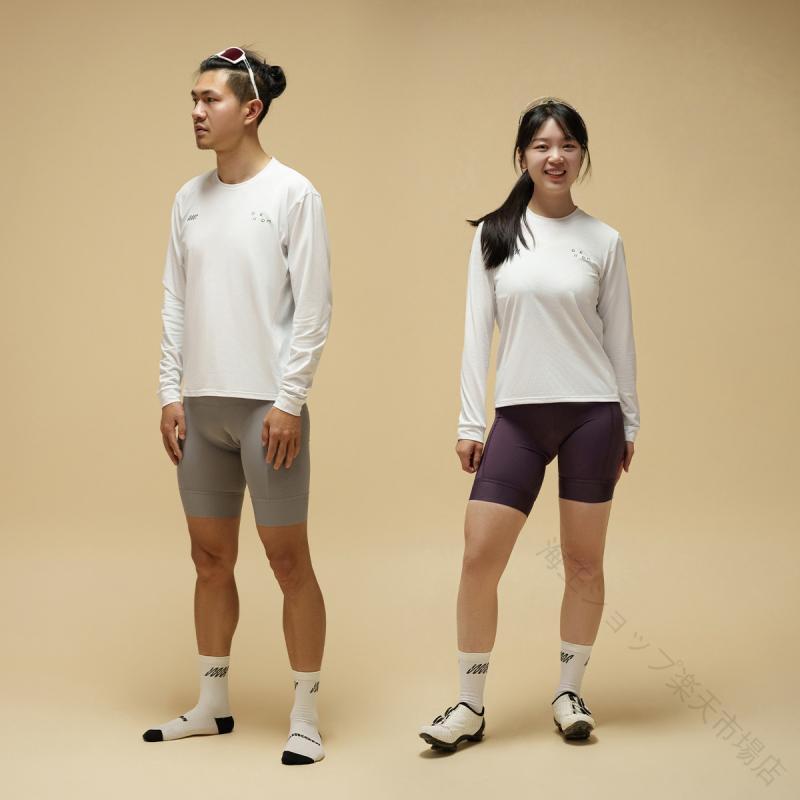 樂天商城 - サイクリング 長袖 Tシャツ 3ポケット プリント柄 吸湿速乾 軽量 速乾 UVカット 機能性 スポーツウェア アウトドア 通勤用 トップス