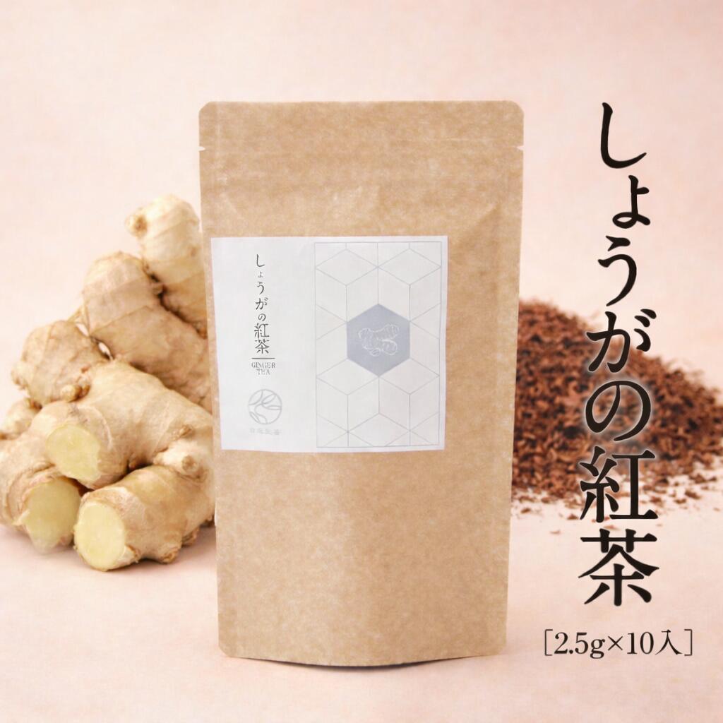 しょうがの紅茶 カイズファーム 公式 白兎生姜 ティーバッグ 辛口 無糖 しょうが ショウガ 温活 国産 鳥取県産 温活 冷え性 温かい アイスティー ホットティー 2.5gx10個入り