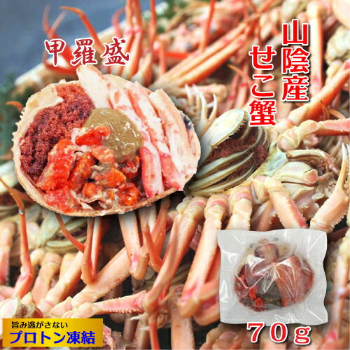 山陰産 釜茹で セコガニ 甲羅盛り 70g プロトン凍結 濃厚 卵 子持ち 蟹 冷凍便 [MRY]  ...