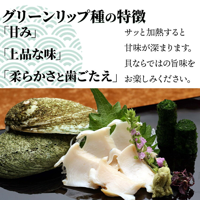 冷凍 生食可 あわび(翡翠の瞳) 1kg 3Lサイズ 8粒〜9粒入 あわび 鮑 ステーキ 刺身 さしみ グリーンリップ　BBQ お中元 お歳暮 ご贈答 母の日 父の日 プレゼント ギフト kaisanouji-10000109 海産王子 サンプル画像3