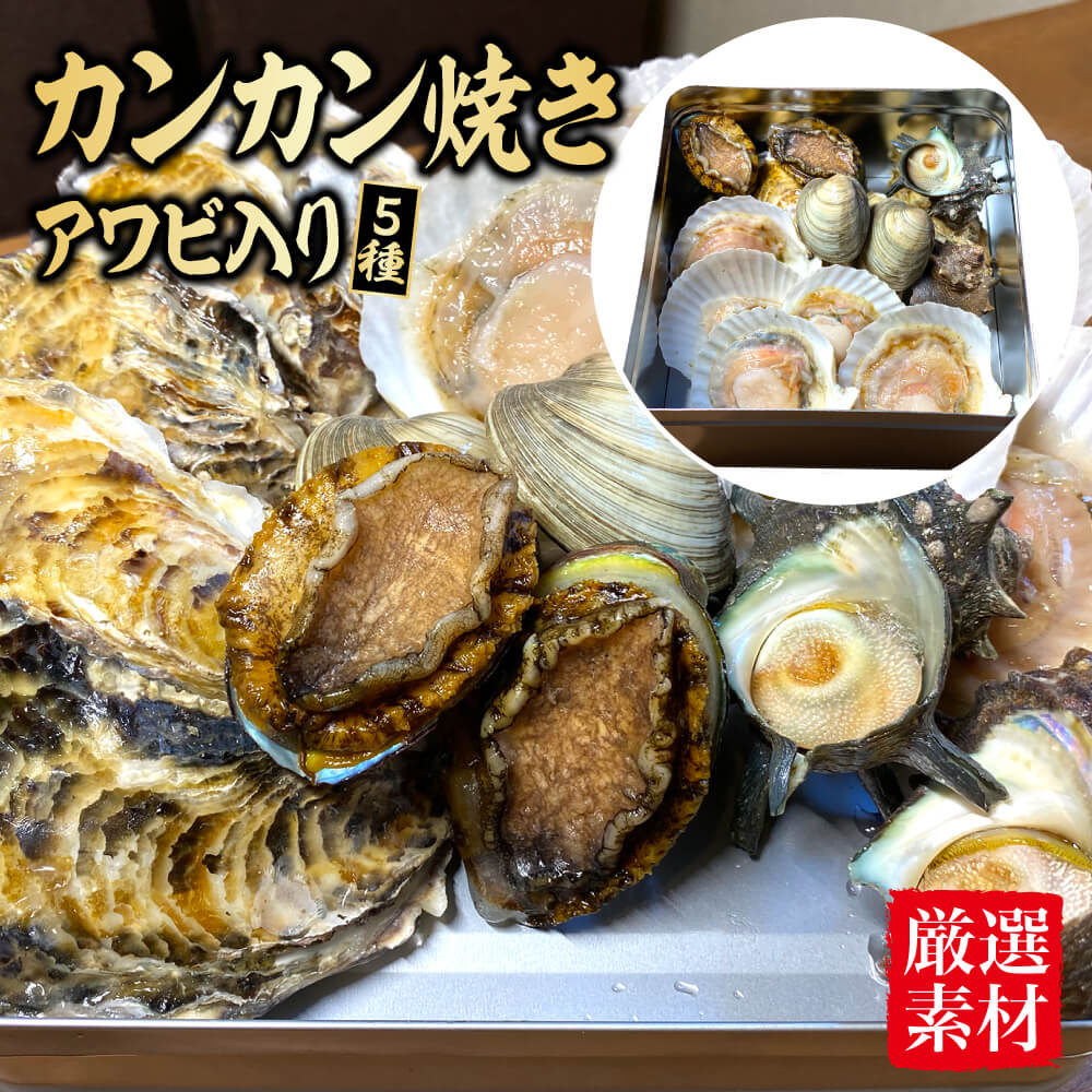 【ポイント2倍】カンカン焼き かんかん焼き 海鮮バーベキュー セット アワビ 2個入り 新鮮 5種セット 牡蠣 5個 サザエ 2個 ホンビノス 4個 ホタテ 片貝5枚 アワビ 2個 キャンプ BBQ セット 海鮮蒸し焼き ギフト 贈り物 パーティ のし対応 お取り寄せ お中元 御中元