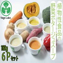 ベジラボ 野菜ポタージュスープ 定番6種6P【玉葱 人参 ブロッコリ じゃがいも カボチャ シメジ】スープセット 植物性食品 ヴィーガン食 プラントベースフード 無添加　健康 野菜スープ ギフト 贈り物 のし対応 プレゼント ご挨拶 御礼