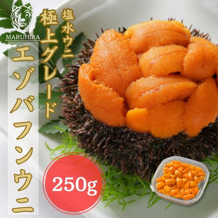 【公式】MARUHIRA 極上グレード 無添加 最高級 塩水うに250g エゾバフンウニ 北海道　うに丼　雲丹　うに　天然　ミョウバン不使用　うにの匠渡邉水産